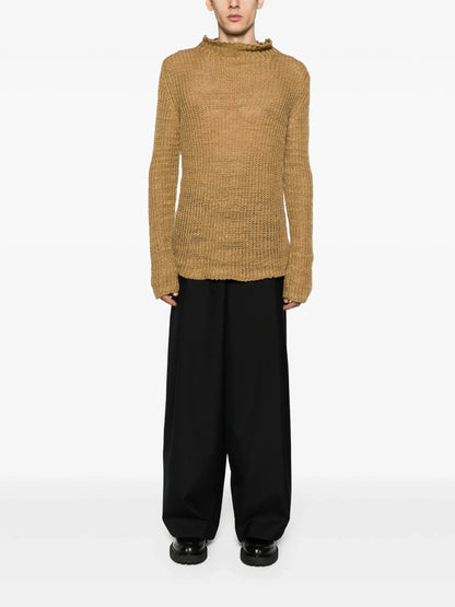 Mock Neck Linen Jumper by DRIES VAN NOTEN - bottegalusso: Premier Destination for Modern Luxury Menswear