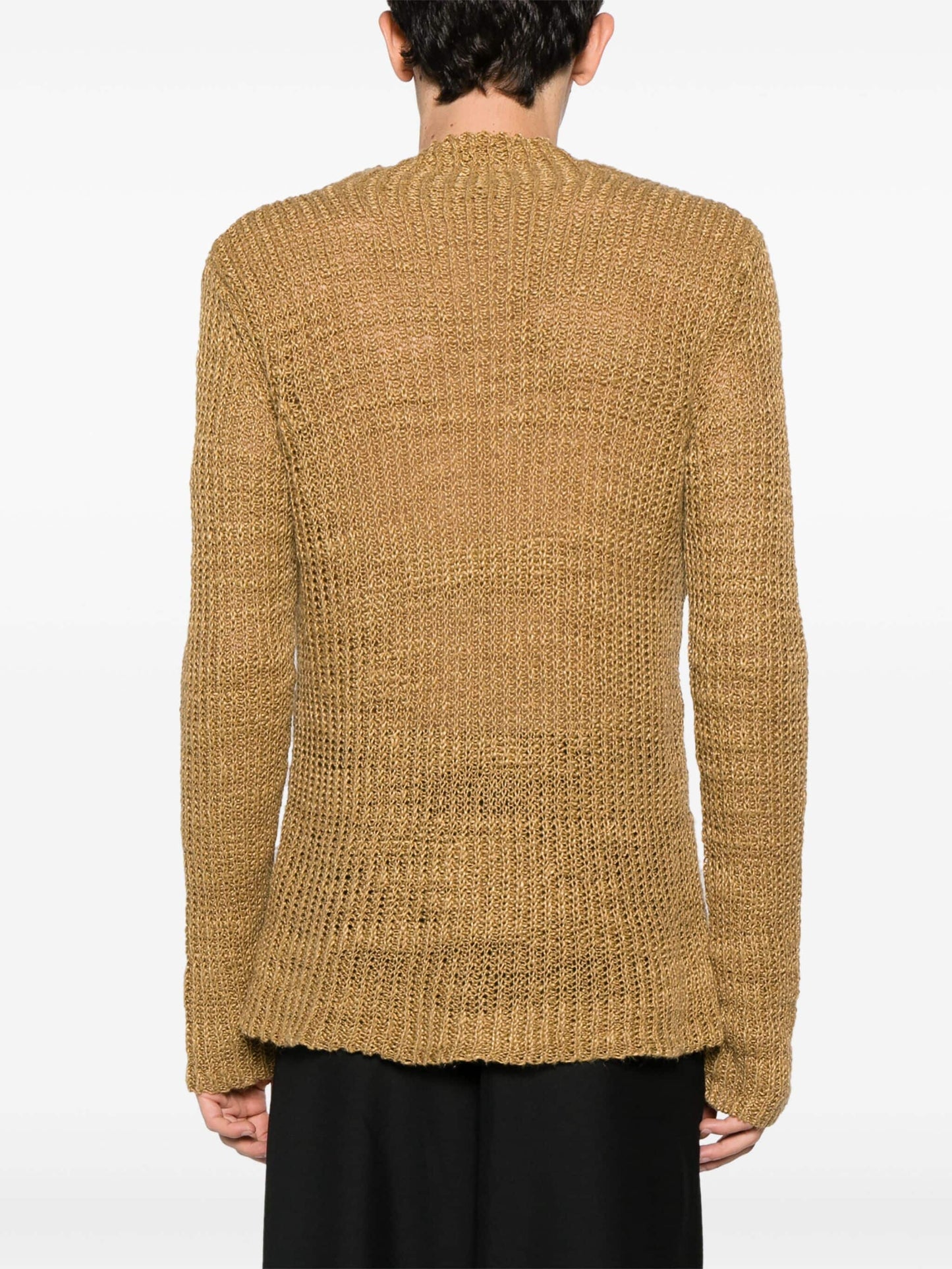 mock neck linen jumper by dries van noten - bottegalusso: premier destination for modern luxury menswear