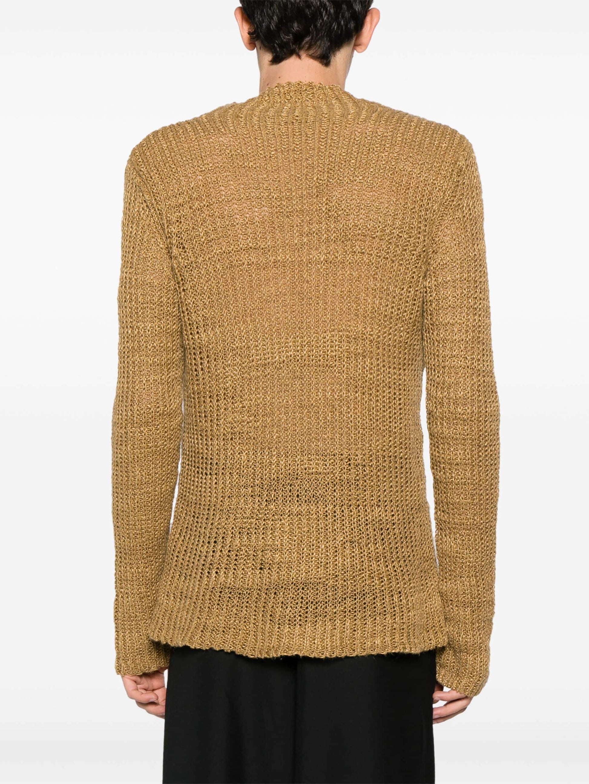 Mock Neck Linen Jumper by DRIES VAN NOTEN - bottegalusso: Premier Destination for Modern Luxury Menswear