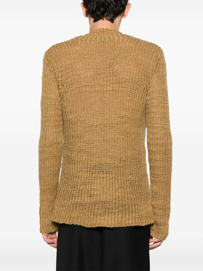 Mock Neck Linen Jumper by DRIES VAN NOTEN - bottegalusso: Premier Destination for Modern Luxury Menswear