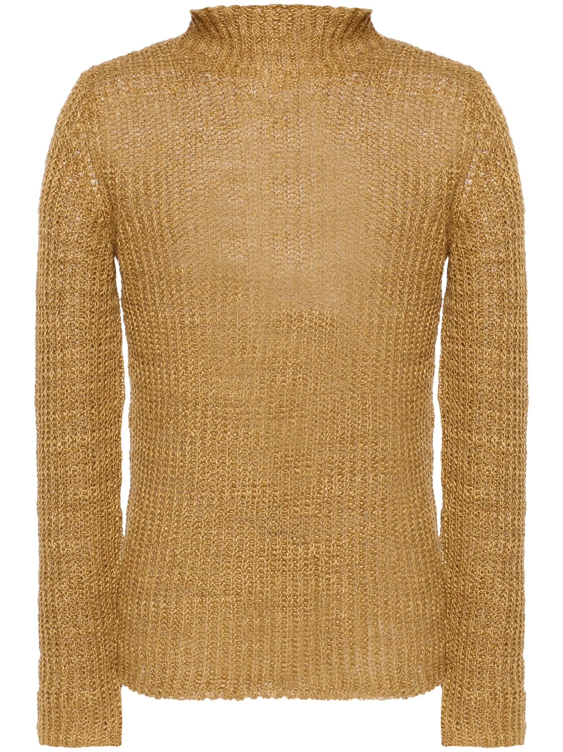 Mock Neck Linen Jumper by DRIES VAN NOTEN - bottegalusso: Premier Destination for Modern Luxury Menswear