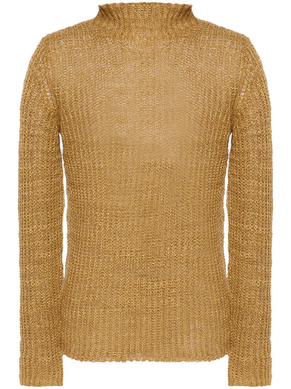 Mock Neck Linen Jumper by DRIES VAN NOTEN - bottegalusso: Premier Destination for Modern Luxury Menswear