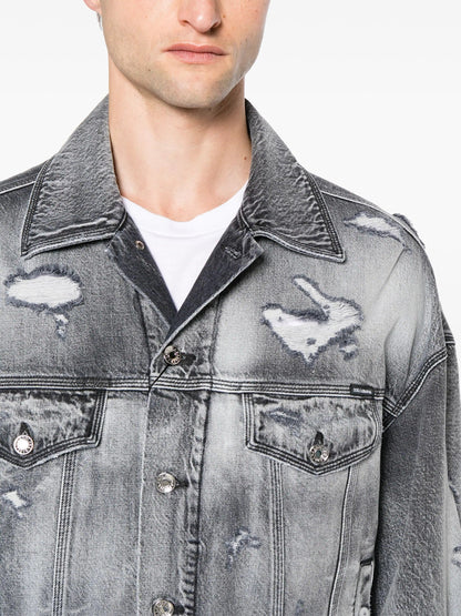 Ripped Detail Denim Jacket