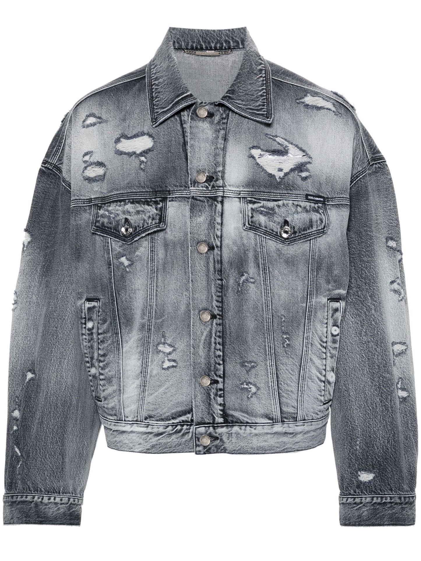 ripped detail denim jacket