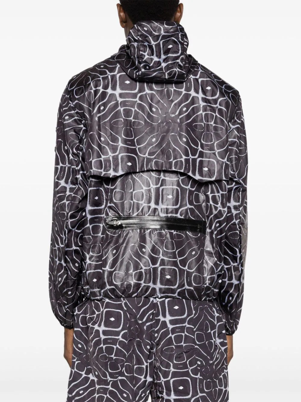 graphic-print hood jacket