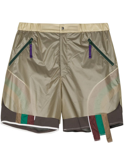 Colour-block panelled shorts