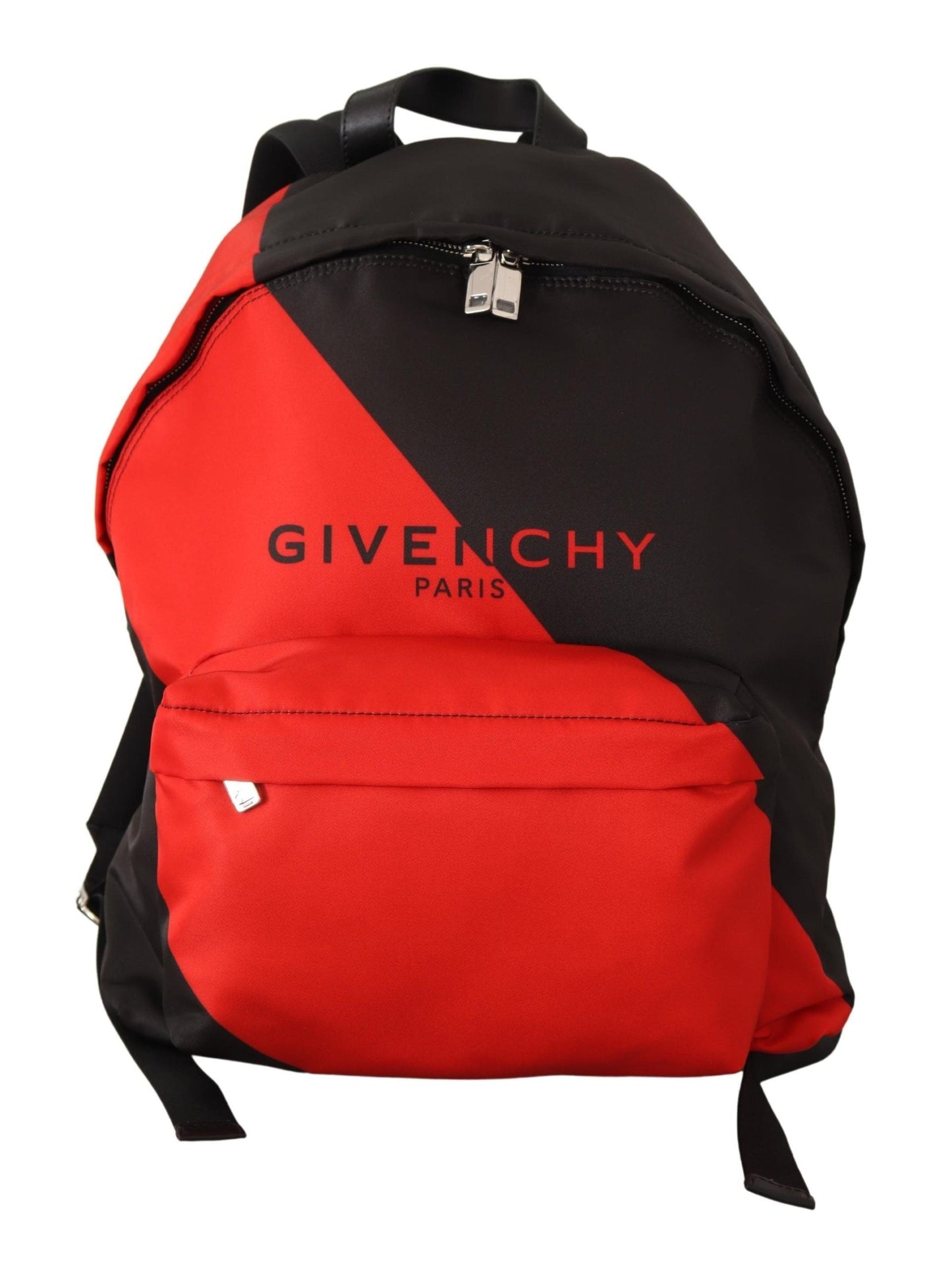 sleek urban backpack in black and red