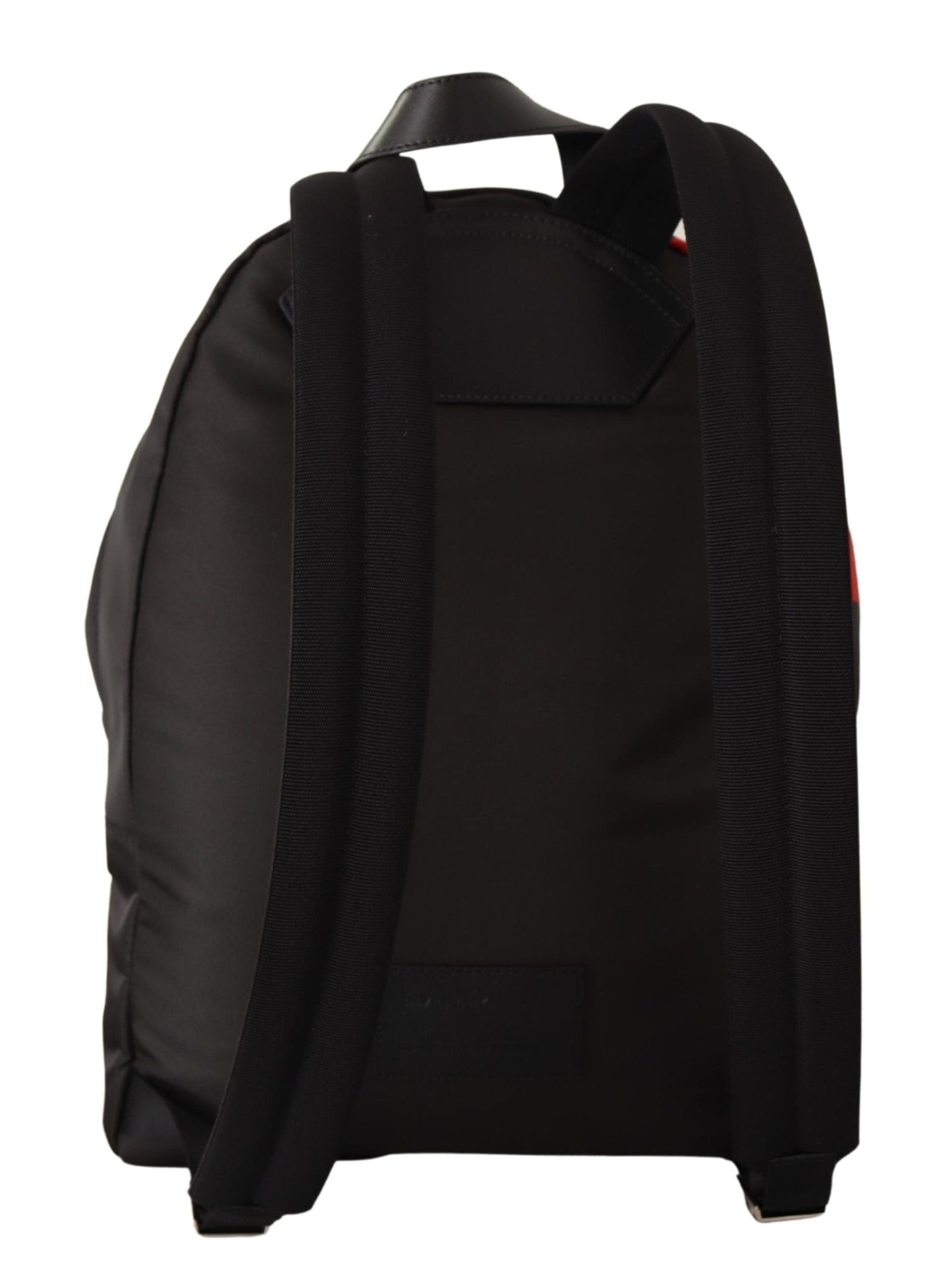 sleek urban backpack in black and red