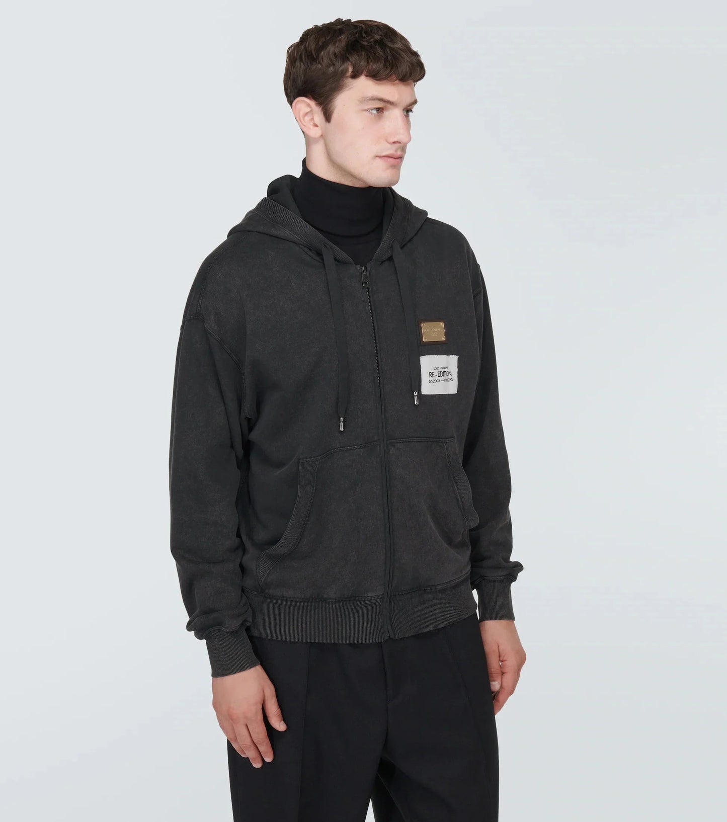 re-edition cotton jersey hoodie by dolce & gabbana - bottegalusso: premier destination for modern luxury menswear