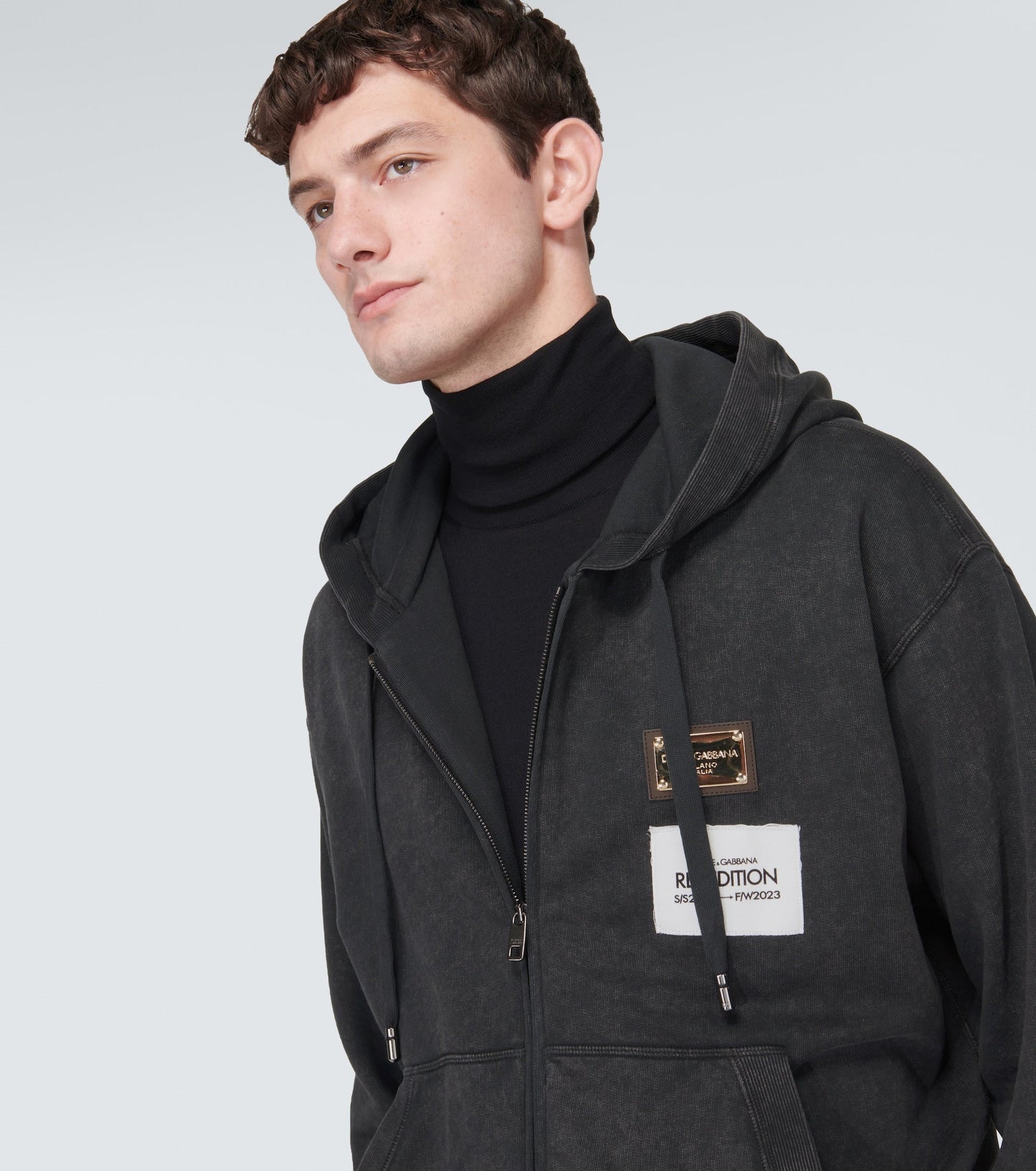 re-edition cotton jersey hoodie by dolce & gabbana - bottegalusso: premier destination for modern luxury menswear