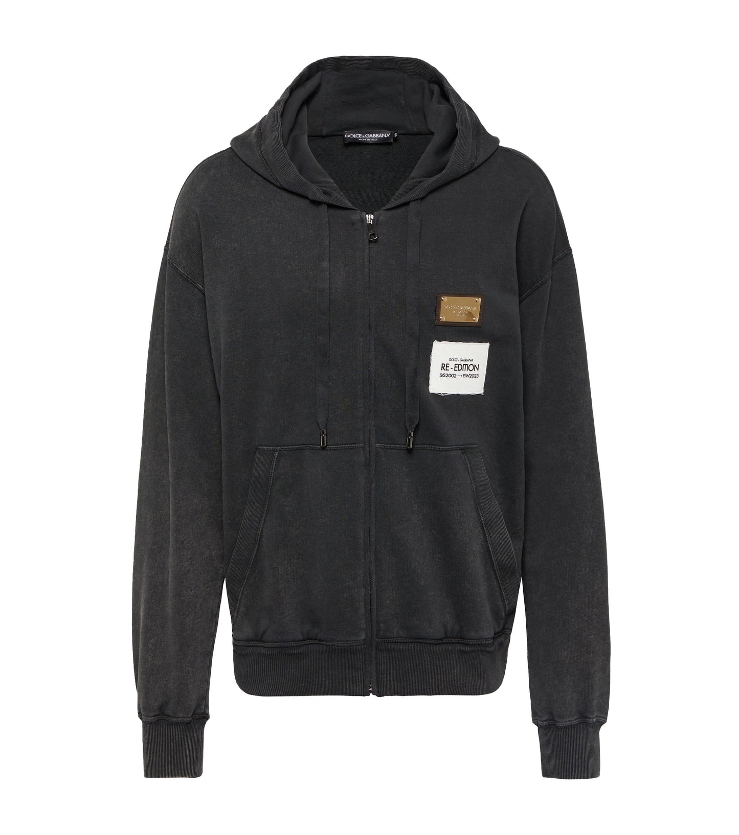 re-edition cotton jersey hoodie by dolce & gabbana - bottegalusso: premier destination for modern luxury menswear