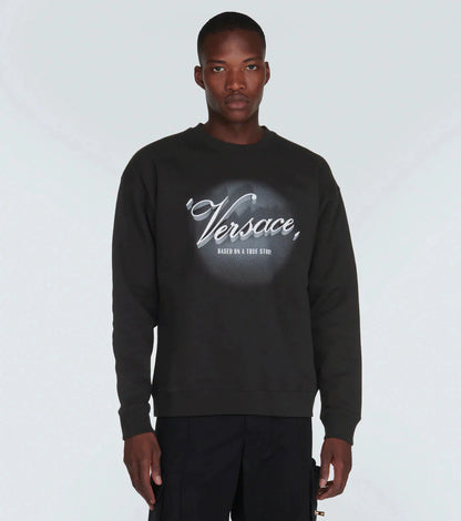 Printed Cotton Jersey Sweatshirt by Versace - bottegalusso: Premier Destination for Modern Luxury Menswear