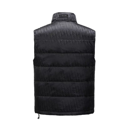 Oblique sleeveless down jacket