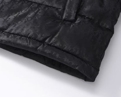 Oblique sleeveless down jacket