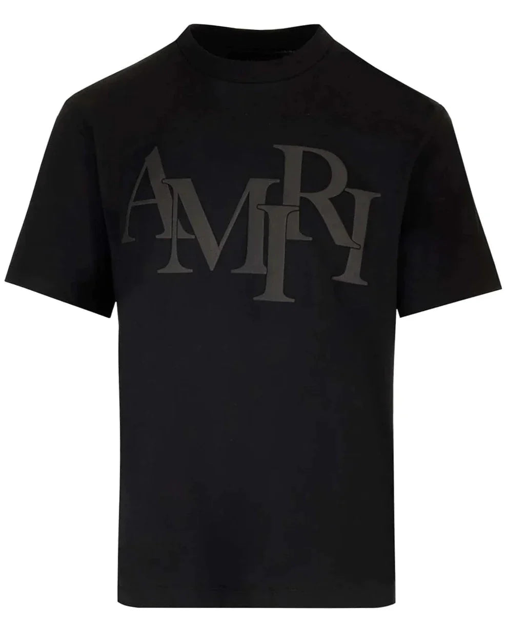 staggered logo t-shirt by amiri - bottegalusso: premier destination for modern luxury menswear