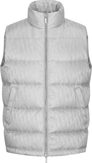 oblique sleeveless down jacket