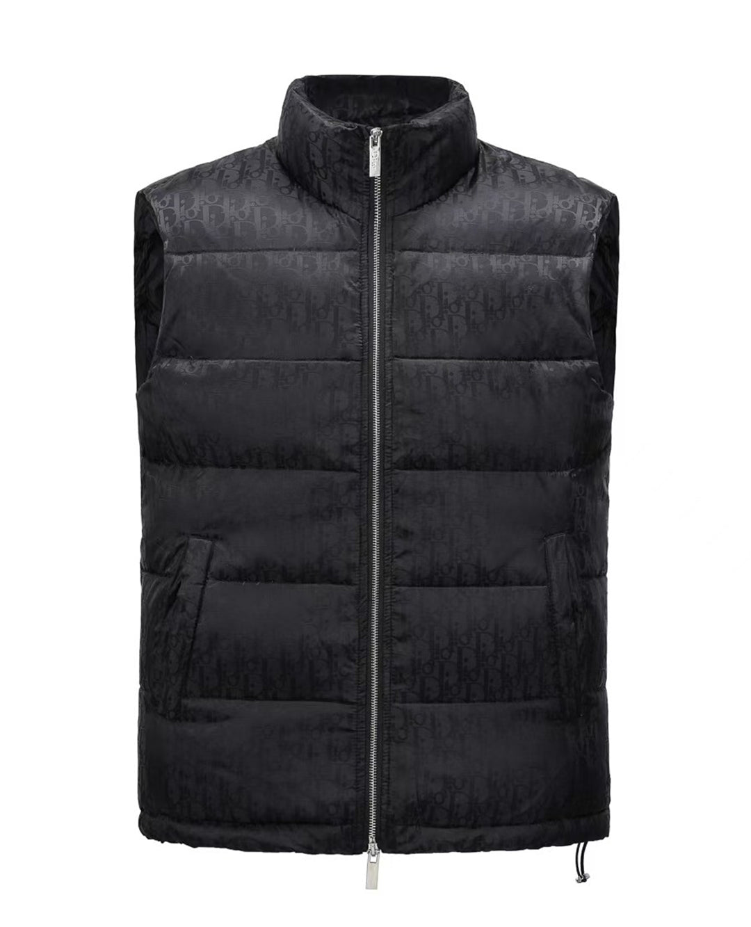 oblique sleeveless down jacket